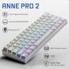 2D, 60% Wired/Wireless Mechanical Keyboard (Kailh Box White Switch/White Case) - Full Keys Programmable - True RGB Backlit - Tap Arrow Keys - Double Shot PBT Keycaps - NKRO - 1900Mah Battery